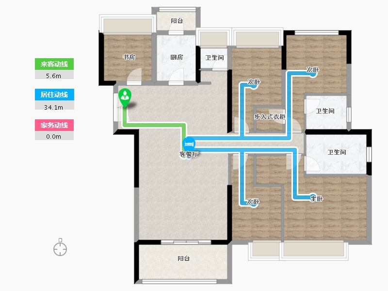 贵州省-黔东南苗族侗族自治州-冠顺山江华府-134.40-户型库-动静线