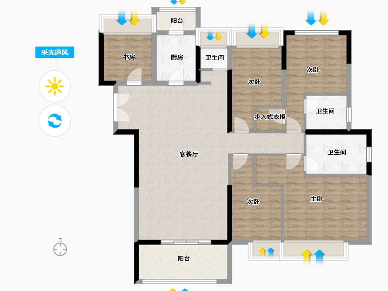 贵州省-黔东南苗族侗族自治州-冠顺山江华府-134.40-户型库-采光通风