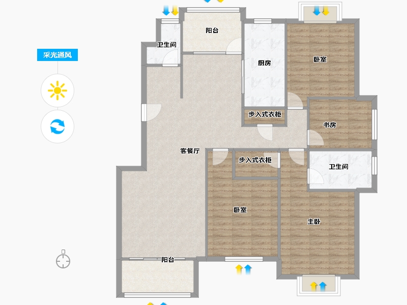 山东省-济宁市-仁诚雅居-137.76-户型库-采光通风