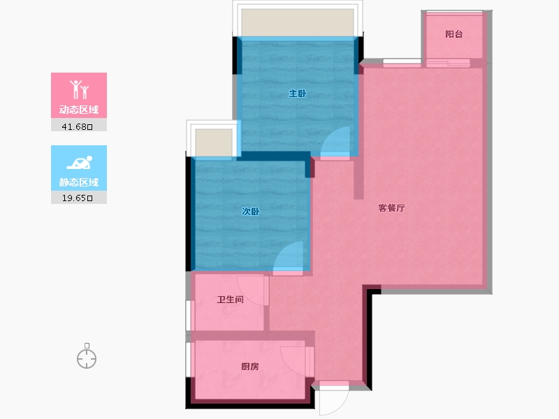 四川省-攀枝花市-龙信·翡翠湾-54.19-户型库-动静分区