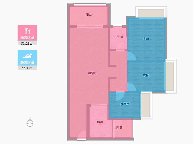 广东省-清远市-海伦堡·云溪九里-72.00-户型库-动静分区