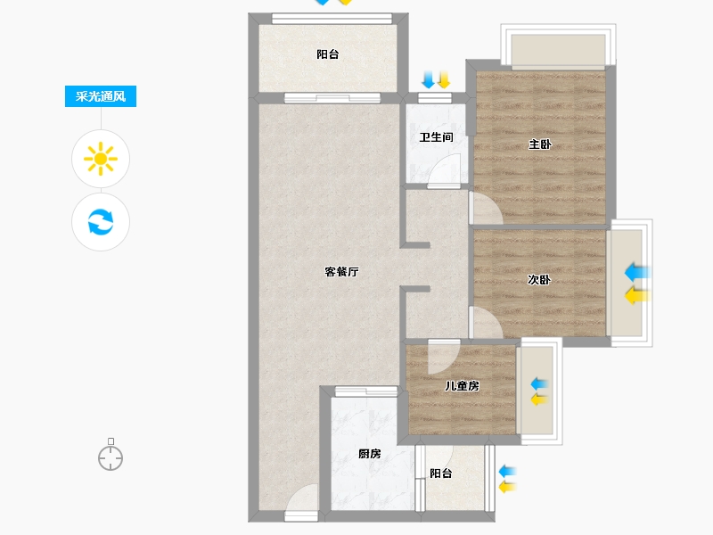 广东省-清远市-海伦堡·云溪九里-72.00-户型库-采光通风