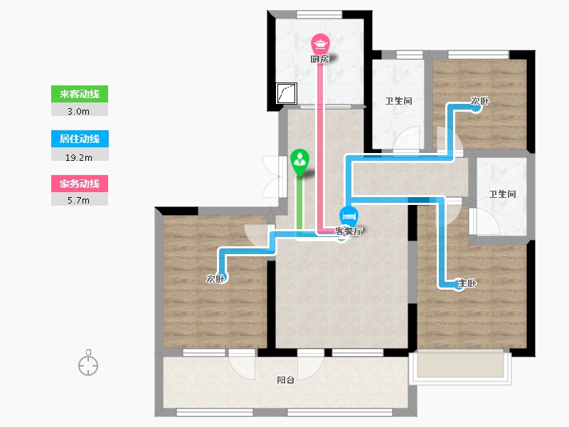 山东省-青岛市-檀府锦园-90.00-户型库-动静线