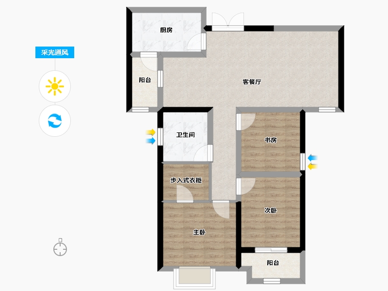 湖南省-湘潭市-致地昭华府-81.52-户型库-采光通风