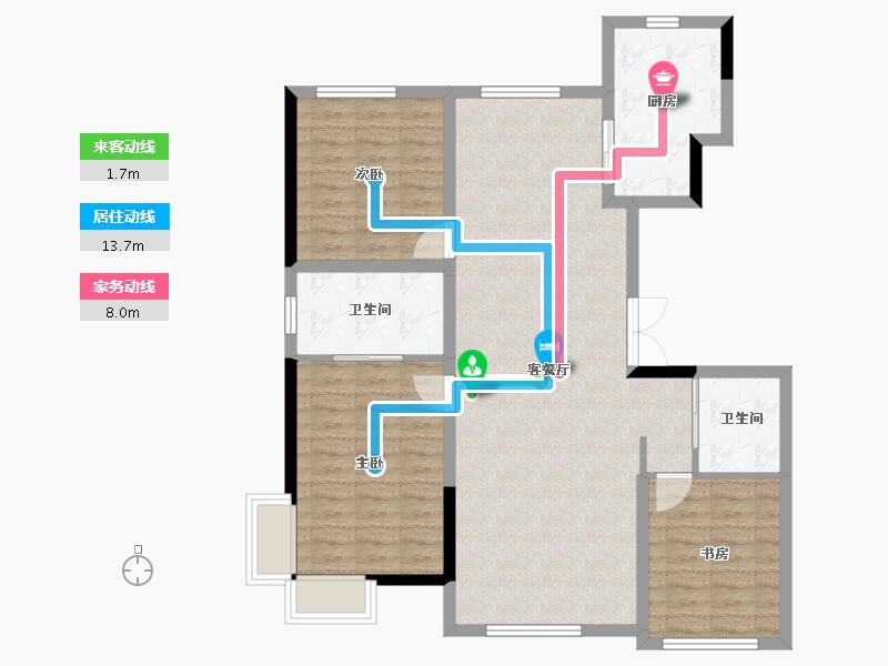 吉林省-松原市-飞达·江玺台-100.00-户型库-动静线