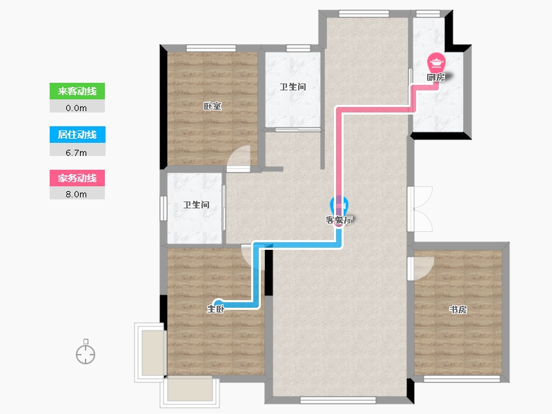 吉林省-松原市-飞达·江玺台-108.00-户型库-动静线