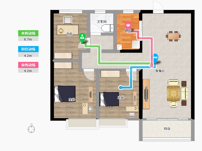 江西省-九江市-通源·天赐人家-78.02-户型库-动静线