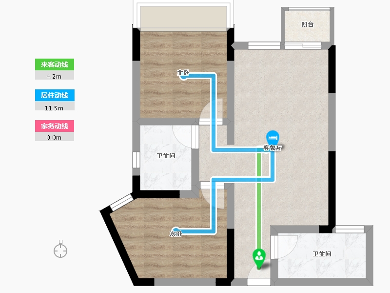 四川省-攀枝花市-龙信·翡翠湾-52.85-户型库-动静线