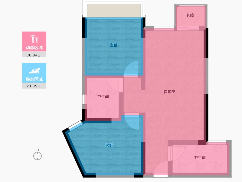 四川省-攀枝花市-龙信·翡翠湾-52.85-户型库-动静分区