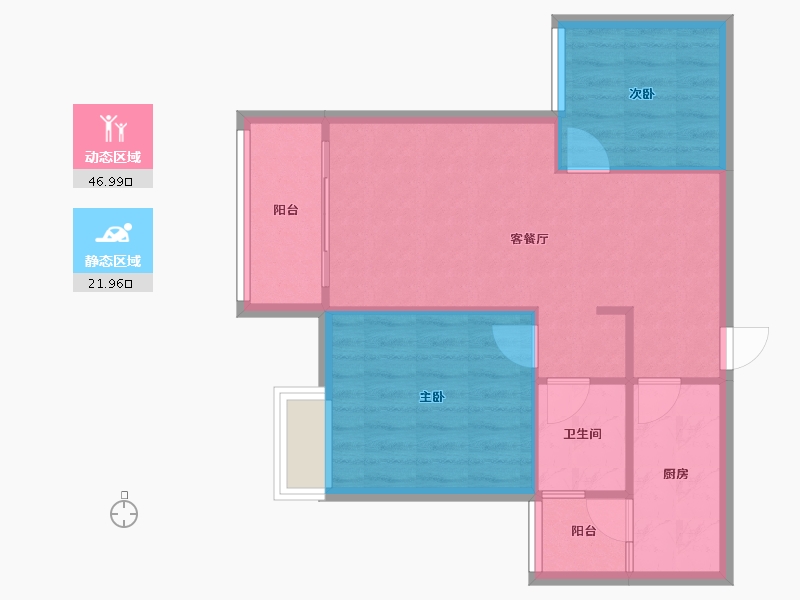 重庆-重庆市-双福时代广场-57.74-户型库-动静分区