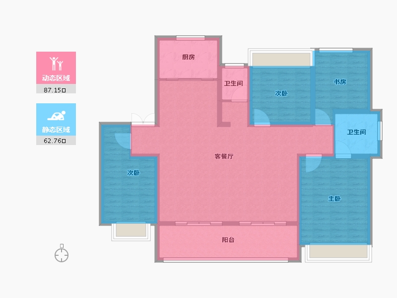 江苏省-淮安市-水沐明悦府-136.00-户型库-动静分区