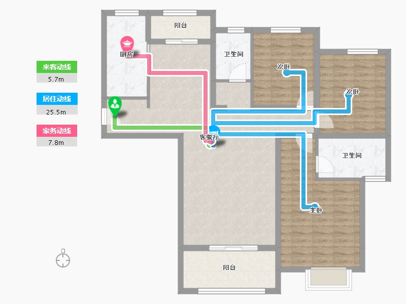 山东省-济宁市-裕隆·圣都花园-111.14-户型库-动静线