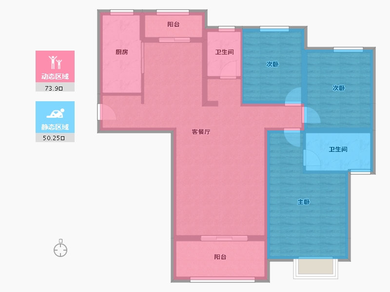 山东省-济宁市-裕隆·圣都花园-111.14-户型库-动静分区