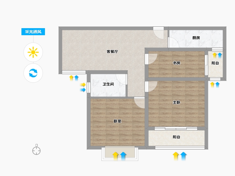 山东省-济宁市-华硕天韵-76.50-户型库-采光通风