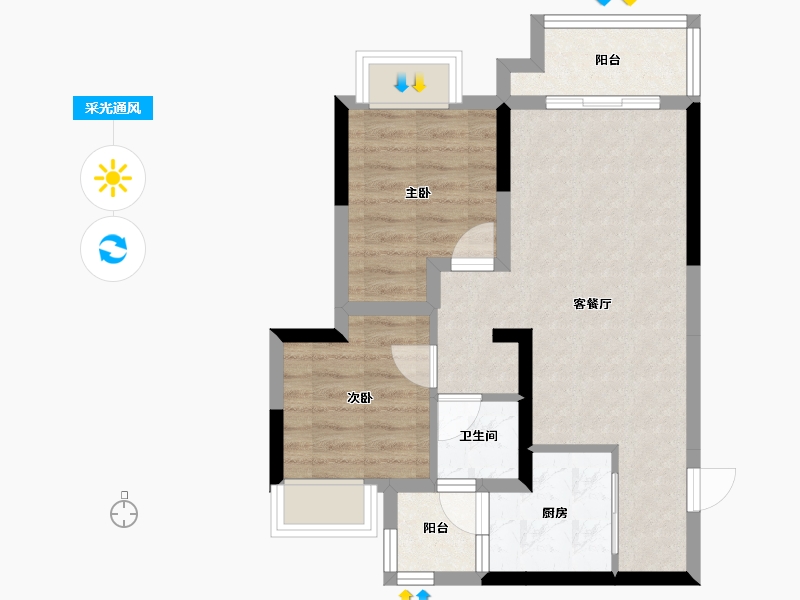 重庆-重庆市-金科星宸海-58.00-户型库-采光通风
