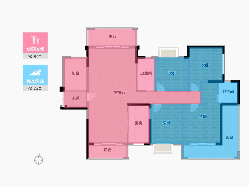 湖南省-郴州市-皇廷凤凰城-148.50-户型库-动静分区