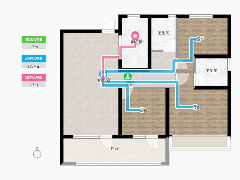 山东省-烟台市-蓬莱碧桂园二期-98.40-户型库-动静线