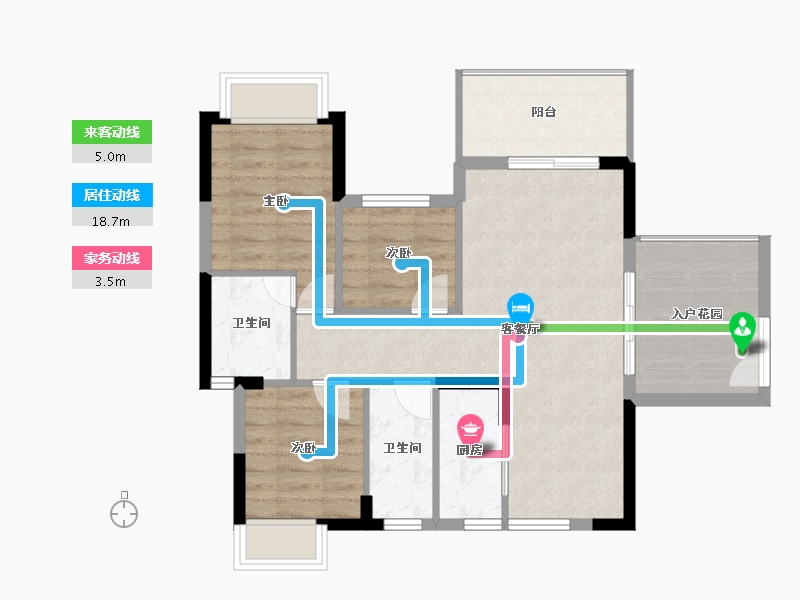 广东省-江门市-蓬江玉圭园-75.78-户型库-动静线