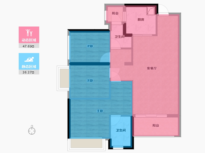 重庆-重庆市-万科城-78.00-户型库-动静分区