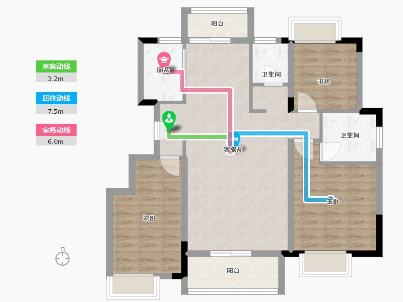 江西省-萍乡市-赣铁・聚龙府-88.68-户型库-动静线