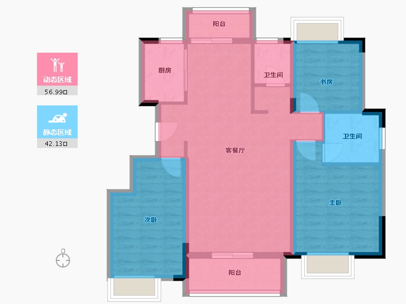 江西省-萍乡市-赣铁・聚龙府-88.68-户型库-动静分区