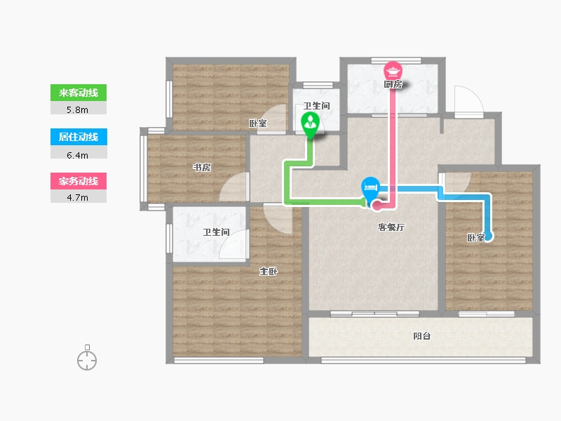 山东省-济宁市-绿郡公馆-121.61-户型库-动静线