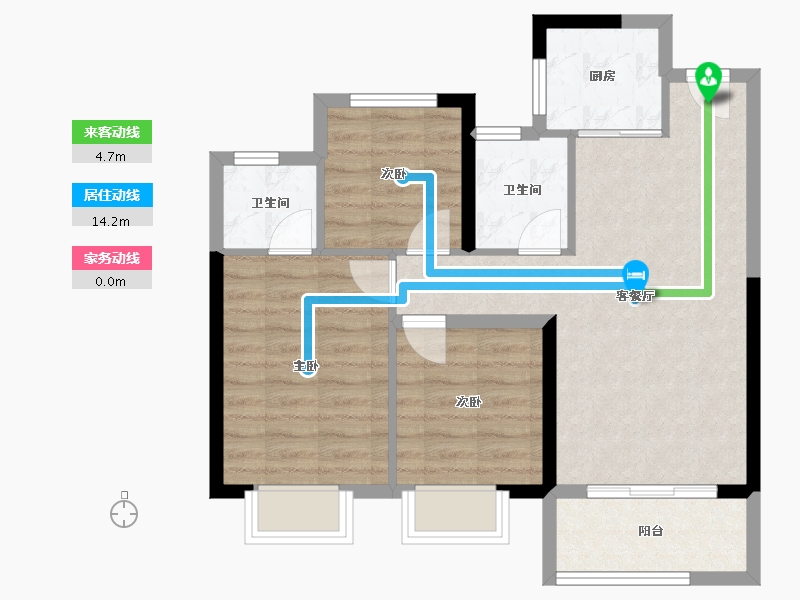 福建省-漳州市-融信鹭西郡澜天小区-69.34-户型库-动静线