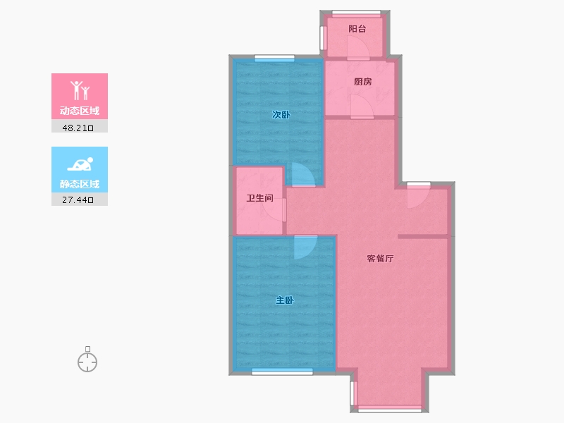 辽宁省-沈阳市-北美家园一至-二期-84.00-户型库-动静分区