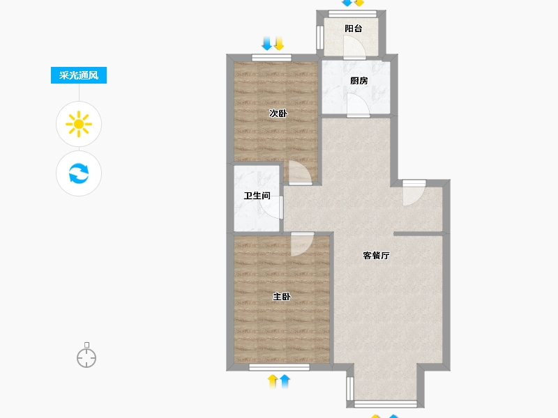 辽宁省-沈阳市-北美家园一至-二期-84.00-户型库-采光通风