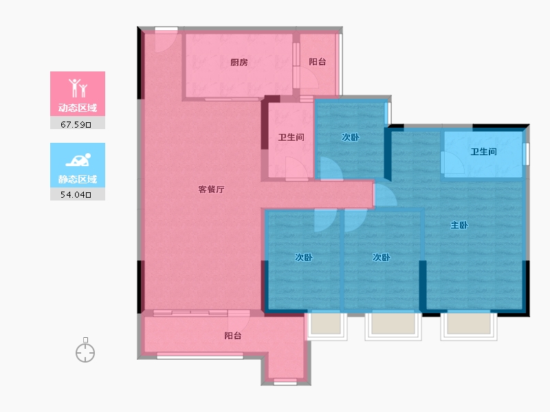 广东省-清远市-翔隆·七色城邦-109.42-户型库-动静分区