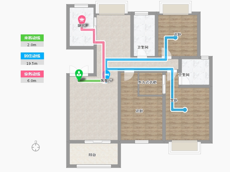 湖北省-荆门市-凯凌·香格里拉三期-103.68-户型库-动静线