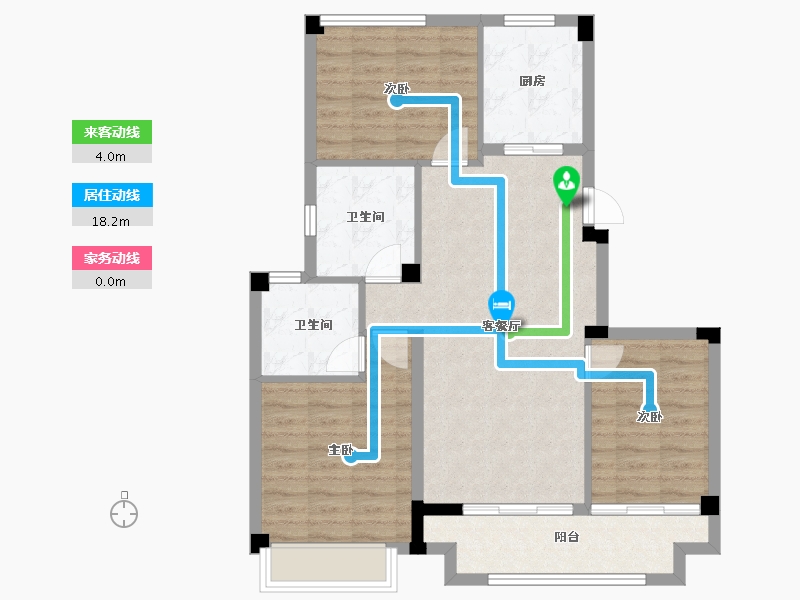 浙江省-金华市-商城朝阳万象-84.80-户型库-动静线