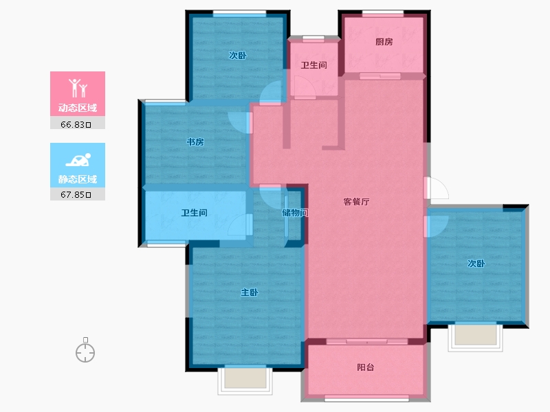 山东省-菏泽市-龙郡华府-120.01-户型库-动静分区