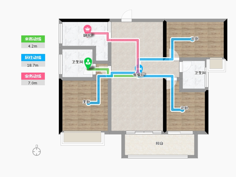 湖北省-荆州市-特发·幸福里-93.52-户型库-动静线