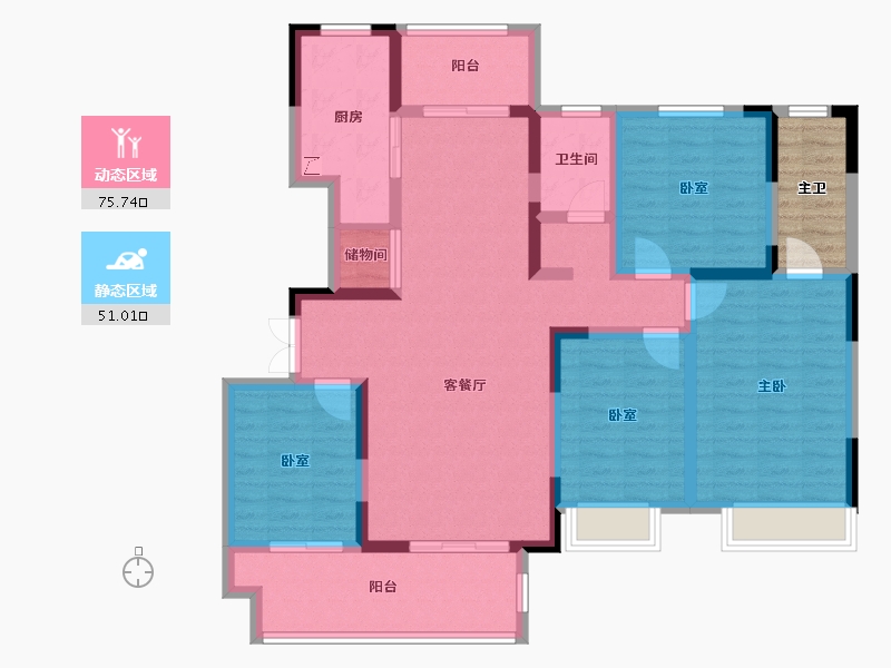 河南省-焦作市-中诚·正荣府-117.60-户型库-动静分区