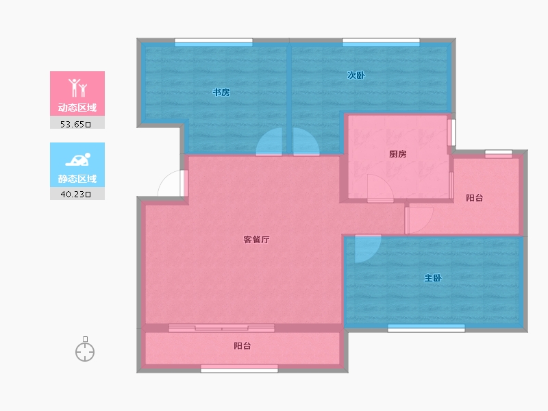 山东省-烟台市-塔埠栋盛苑-85.13-户型库-动静分区