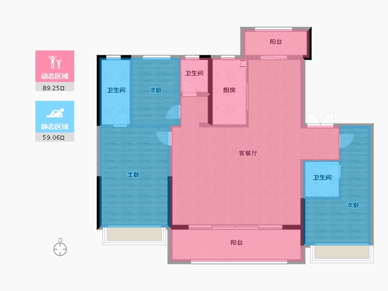 河南省-开封市-橄榄城·璟院-135.21-户型库-动静分区