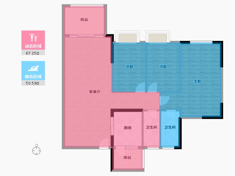 广东省-清远市-翔隆·七色城邦-107.23-户型库-动静分区