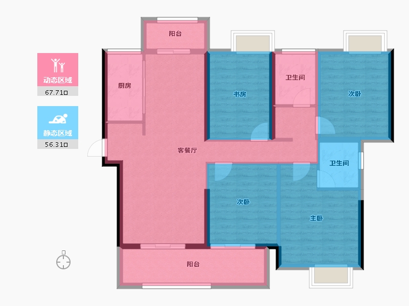 福建省-莆田市-富力院士廷-111.47-户型库-动静分区