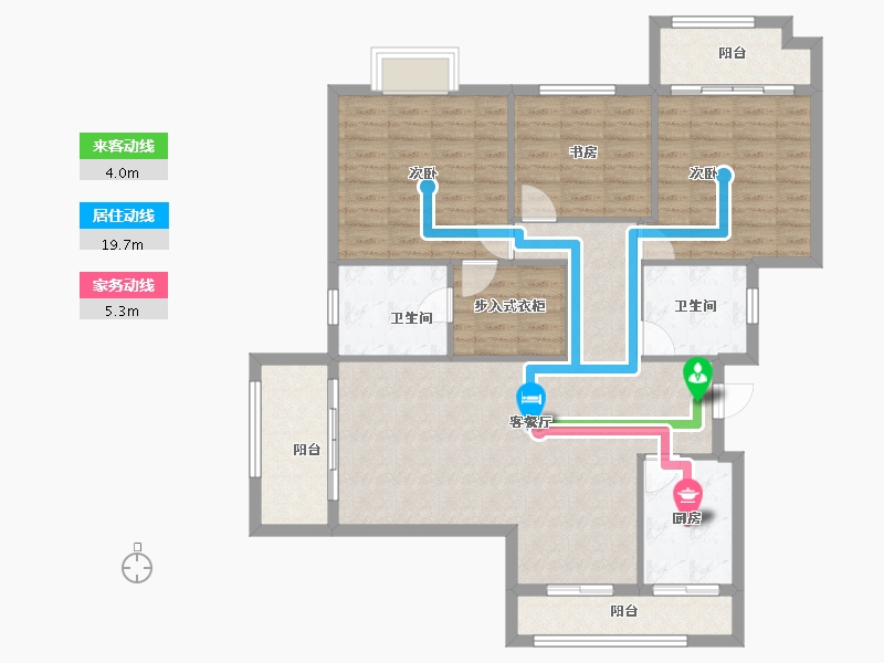 山东省-烟台市-半岛龙庭四期-110.91-户型库-动静线