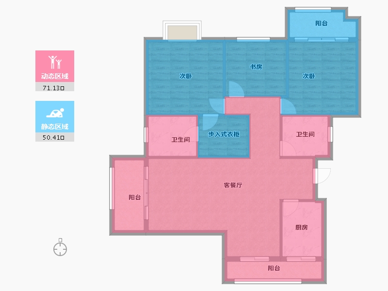 山东省-烟台市-半岛龙庭四期-110.91-户型库-动静分区