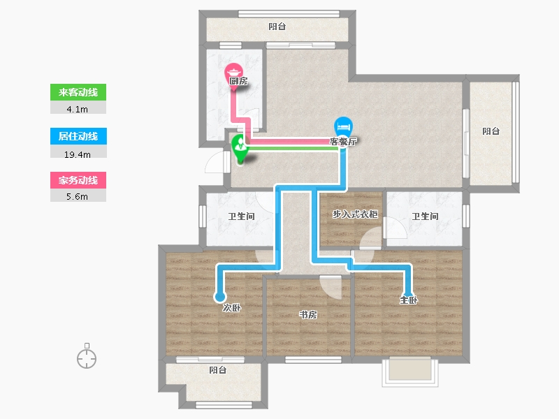 山东省-烟台市-半岛龙庭四期-110.62-户型库-动静线