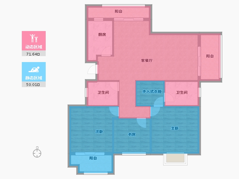 山东省-烟台市-半岛龙庭四期-110.62-户型库-动静分区