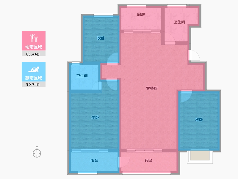 山东省-烟台市-泰和家苑-102.30-户型库-动静分区