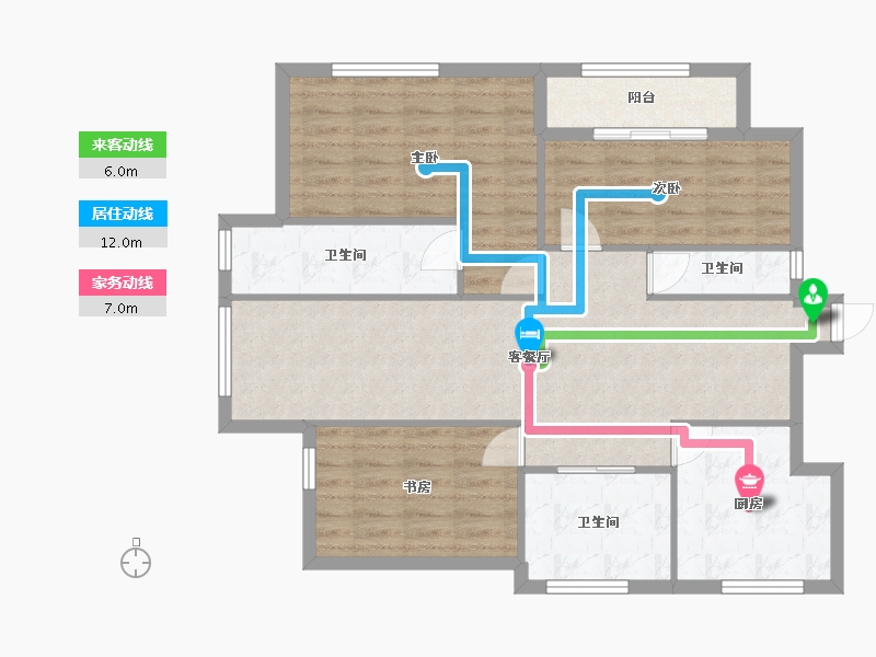 山东省-烟台市-塔埠栋盛苑-92.04-户型库-动静线