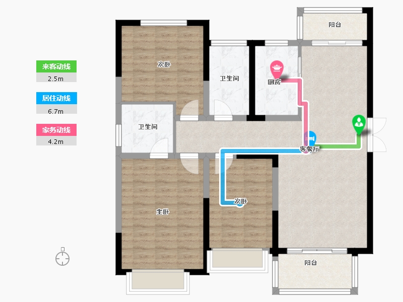 河南省-郑州市-海龙·昊坤苑-103.20-户型库-动静线