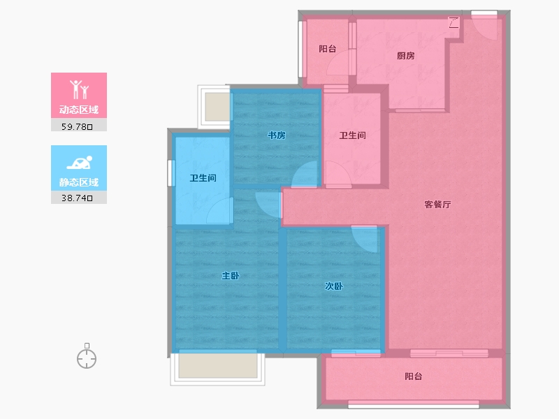 云南省-昆明市-中海寰宇天下-88.01-户型库-动静分区