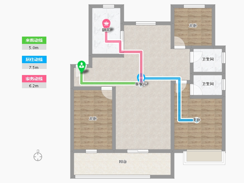 山东省-潍坊市-中晨壹号院-101.15-户型库-动静线