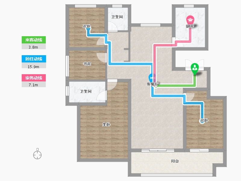 山东省-菏泽市-中丞玖璋台-116.80-户型库-动静线