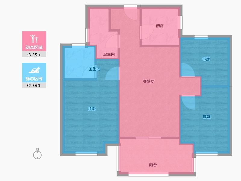 浙江省-温州市-金誉府-78.90-户型库-动静分区